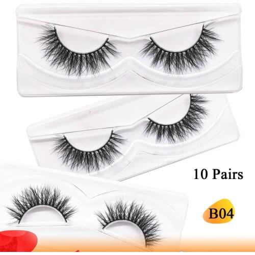 KEKEBAICHA 10 Pairs Fluffy 3D Curly Mink Lashes Handmade Lite Mink Lashes Natural False Eyelash Makeup Wispy Mink Lashes GODDESS