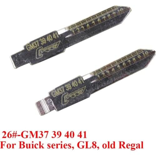 26# GM37 39 40 41 Car key blank with Engraved Line remote Key Scale Shearing Teeth blade universal folding flip key knife