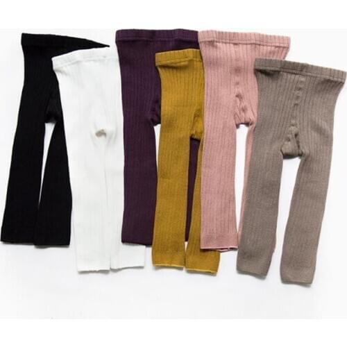 2021 Spring Autumn Fashion Kids Girls Leggings Cotton Solid Color Childrens Warm Pantyhose Toddler Girls Skinny Pencil Pants