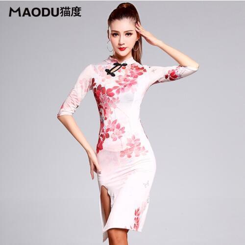 2017 Limited Top Fashion Latin Dress Brand Latin Dance Dress Women Tango Rumba Samba Chacha Costume Ballroom M/l/xl/xxl Md6155