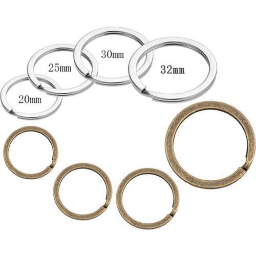 10pcs 20mm/25mm/28mm/30mm/32mm Silver Bronze Metal Keyring Split Rings Key Ring For Keychain O Rings Making DIY Accessories