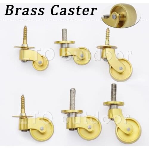 4PCS Multiple Type Brass Universal Wheel Silent Furniture Casters Heavy Duty Furniture Support Leg Casters For Sofa Chair