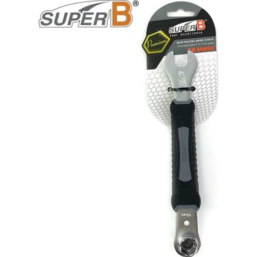 SUPER B Bicycle Multi-Function Pedal Wrench 15mm Pedal Wrench With 14/15mm Sockets Bike Repairments Tools TB-MW50