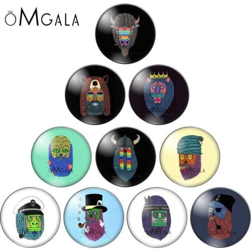 Fashion Colorful Cartoon Illustrations Round Glass Cabochon 12mm 16mm 18mm 20mm 25mm DIY Keychain Earrings Jewelry Findings