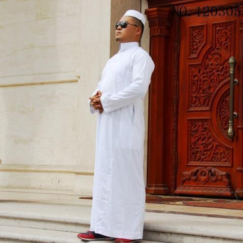 Men Muslim Robes Dubai Arabic Islamic Clothing Abaya Kaftan Jubba Thobe Qamis Musulman Homme Islam Traditional Cosplay Costumes