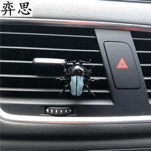Mens car air conditioning clips Lovely blue beetle modeling Car perfume Automobile air freshener Car styling Perfume ornament