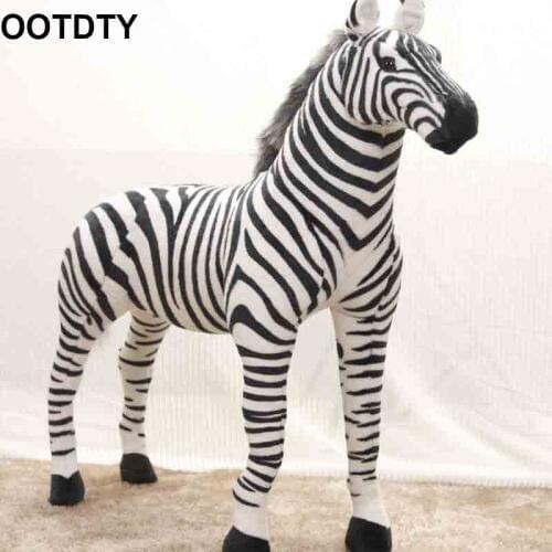 Soft Stuffed Plush Animal Pillow Realistic Zebra for Childrens Birthday Gift