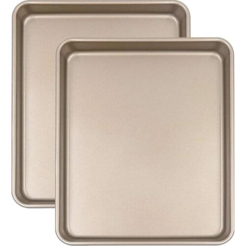 11 Inch Baking Sheets For Oven Set Of 2,Nonstick Toaster Oven Pans Heavy Gauge Steel 11X9 Inch Cookie Sheets For Baking