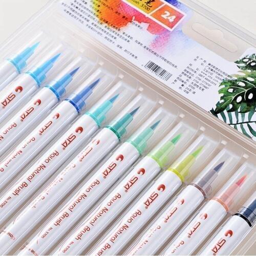 12/24/36 Colors Watercolor Brush Pen Set Colorful Brush Marker of Soft Calligraphy Paint Brush for Artist Supplies