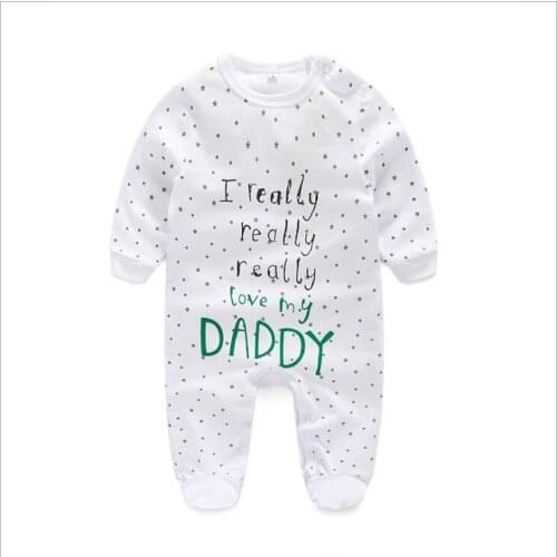 New long-sleeved package foot baby romper round neck cotton newborn conjoined spring and autumn childrens clothes baby clothes