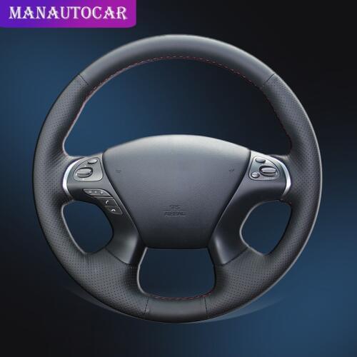 Car Braid On The Steering Wheel Cover for Infiniti JX35 M M25 M35 M37 M56 Q70 QX60 Nissan Murano Pathfinder Auto Car-styling