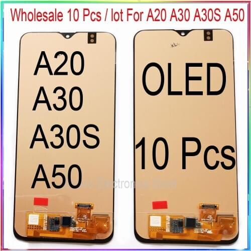 Wholesale 10 pieces/lot for Samsung A20 A30 A30S A50 LCD screen display with touch assembly