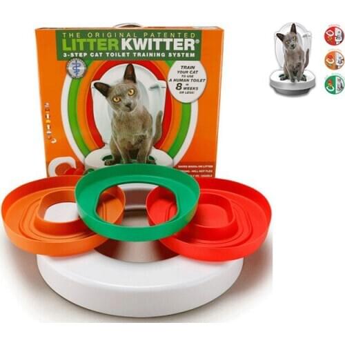 Professional Cat Training Toilet Seat Pet Box Kit Train Love Clean Cats Use Human Toilet Easy To Learn Litter Lavatory Box Gift