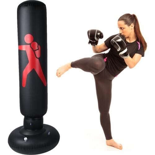 PVC 160cm Training Fitness Vertical Inflatable Boxing PVC Thickening Boxing Pillar Tumbler Column Punching Fitness Tool