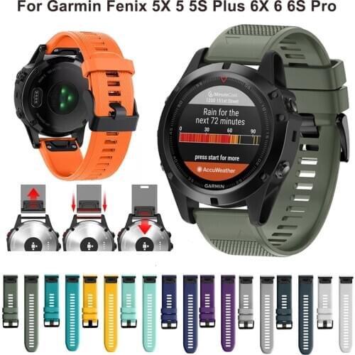 20mm 22mm 26mm Sport Silicone Watchband strap for Garmin Fenix 6X 6 6S Pro 5X 5 5S Plus 3 HR Easy Fit Quick Release wirststrap