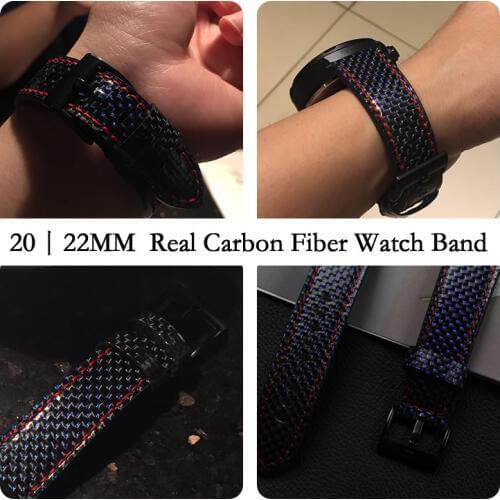Newest Real Carbon Fiber Watch Band For Huawei Watch 2 Pro Straps For Samsung Gear S3 S2 Gear Sport For Galaxy Watch Watchbands
