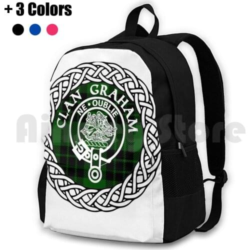 Scottish Clan Surname Last Name Tartan Crest Badge Outdoor Hiking Backpack Waterproof Camping Travel Heraldry Coat Of Arms