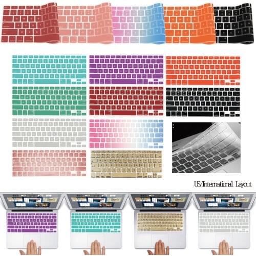 For Macbook Air 11 A1370 A1465 US All Series Silicone Keyboard Cover Case Multiple Colour Protecter Film
