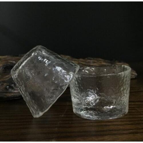 Japanese-style Handmade Glassware Tea Cup Hammer Pattern Glass Crystal Transparent Heat-resistant Kung Fu Black Tea Teaware
