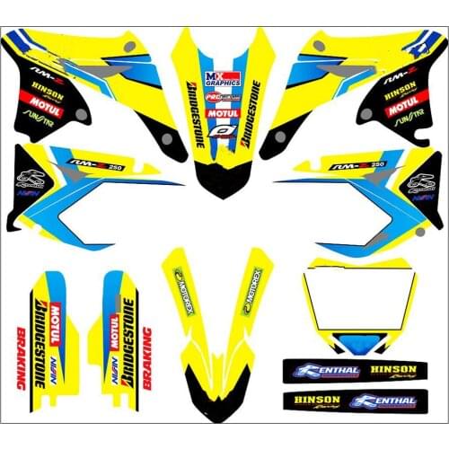 Motocross 3M Stickers Backgrounds Graphics Decals kits For Suzuki RMZ250 RMZ 250 2010 2011 2012 2013 2014 2015 2016 2017 2018