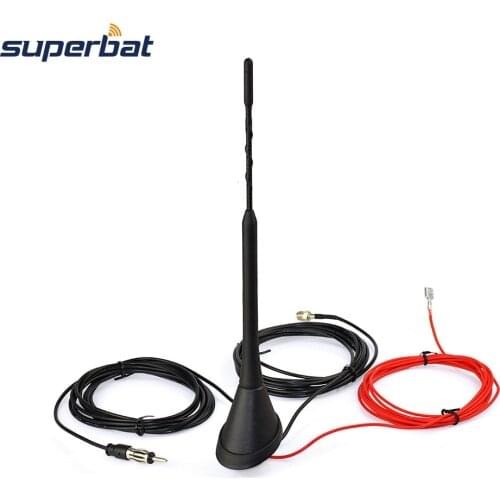 Superbat DAB Antenna with Amplifier Universal Roof Mount Digital FME Connector for DAB DAB+ AM/FM Car Radio Automobile Aerial
