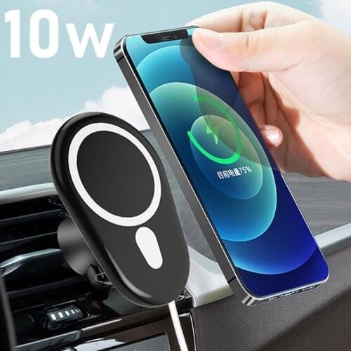 Tongdaytech 10W Magnetic QI Fast Wireless Charger For Magsafe Iphone 12 Mini Pro Max In Car Holder Wireless Charging Charger