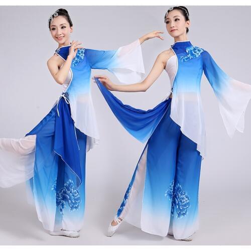 Traditional folk and ethnic dance clothes national dance of China fan yongo ancient Chinese folk dance clothing FF1821