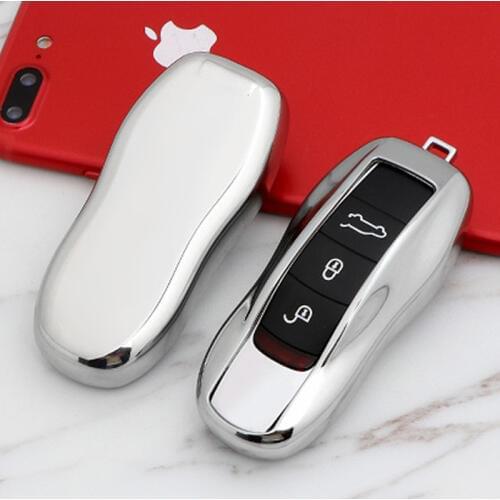 High Quality For Porsche Cayenne Macan Panamera 911 718 Boxster Cayman Shell decoration protection Key fob cover case for car