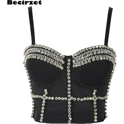 Rivet Corsets and Bustiers Women Black Steampunk Gothic Clothing Bodice Short Overbust Corselet Top Wear Outfit