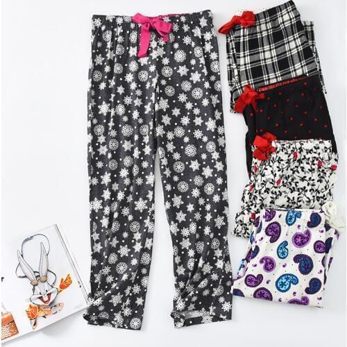 Ladies Tracksuit Pants Cotton fleece Trousers Sleep Bottoms for Women