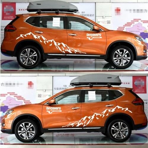 1 pair of（226 x 35 cm） car stickers Snow Mountain vinyl decal white car accessories