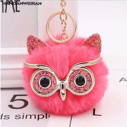 1 PCS 8CM Christmas Gifts Owl Plush Keychain Animal Holiday Gift Christmas Tree Decorations For Girls&Boys&Childs HANDANWEIRAN