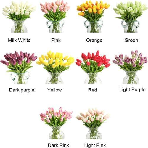 1pcs Mini Tulips Artificial Silk Flower Home Wedding Party Decor Becautiful Real-touch Simulation Fake Flowers