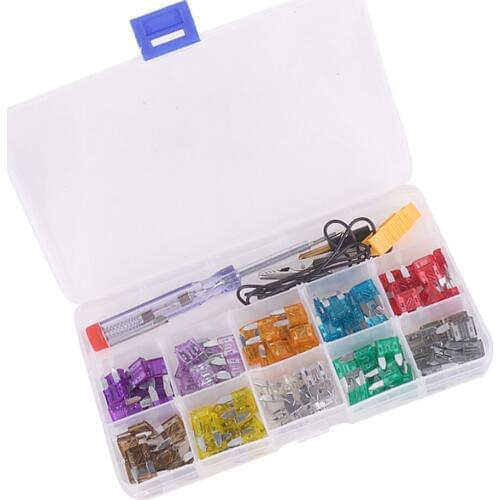 100pcs APM ATM Mini Blade Fuses Kit 2A-35A For Auto Car Van Motorbike DIY
