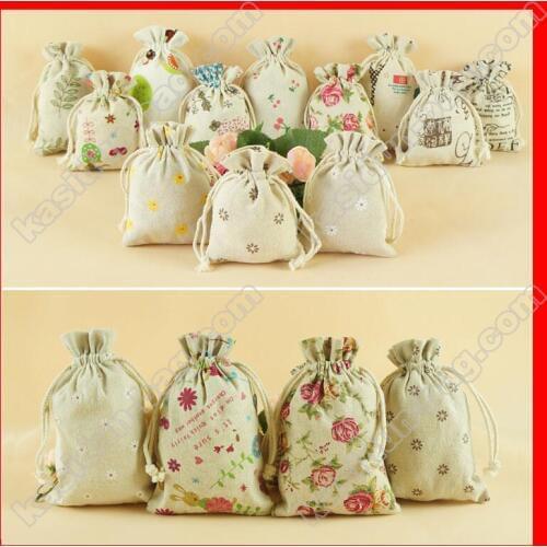 200pcs/lot) four size availalbe wholesale cotton jute bag gift