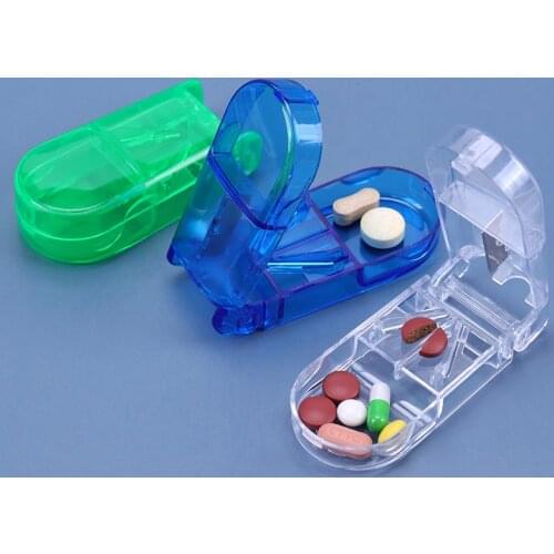 3pcs High Quality Portable Convenient Storage Box Tablet Cutter Splitter Medicine Pill Holder Pill Cuter Pillbox