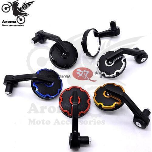 5 colors round motorcycle handlebar end mirror moto bar end rearview mirror motorbike side mirror scooter grip ends mirrors part