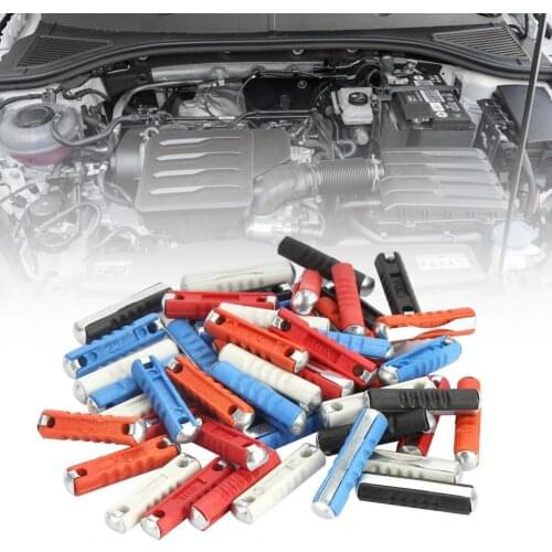 50Pcs Mini Universal Multicolor Car Torpedo Safety Fuses Replacement for Auto 2.5cm x 0.6cm x 0.5cm