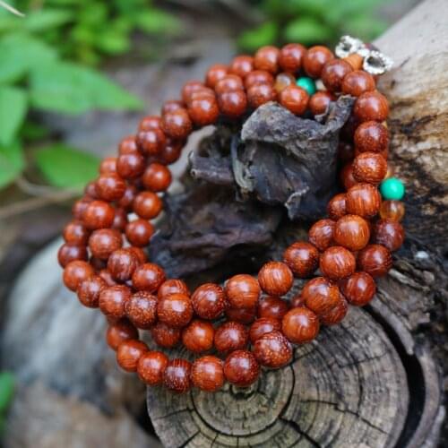 6mm/8mm * 108 * Natural Sandalwood Beads with Cats Eye Loose Mala Beads Japa Mala Bracelet Jewellry Findings DIY Accessories
