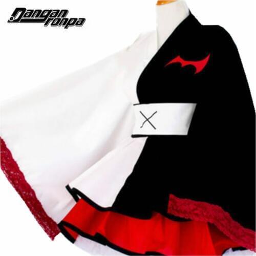 Anime Danganronpa Monokuma Cosplay Costumes Dangan Ronpa Kimono Pinafores Dresses Women Halloween Party Costume Wig