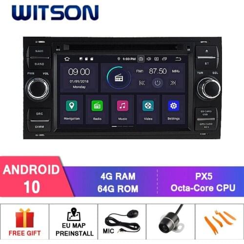 WITSON Android 10.0 IPS HD Screen for FORD FOCUS C-MAX FIESTA FUSION GALAXY 4GB RAM+64GB FLASH 8 Octa Core+DVR/WIFI+DSP+DAB+OBD