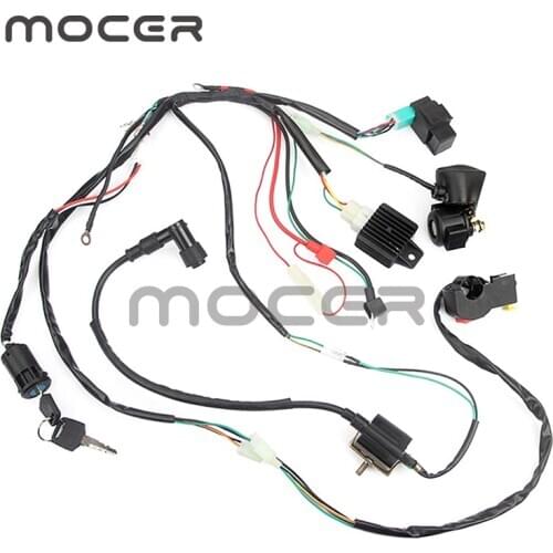 CDI Wire Harness Stator Asembly Wiring Fit For ATV Electric Quad 50 70 90 110CC With Rectifier Ignition Key Coil Unit Kill