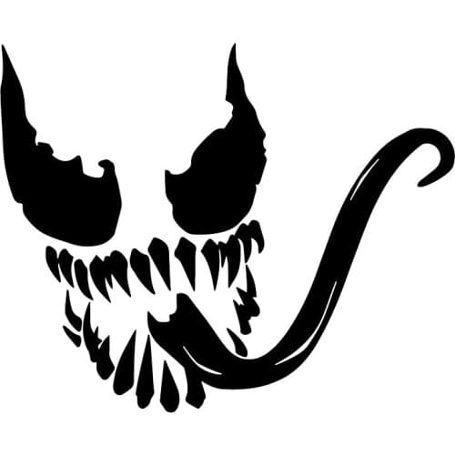 Dawasaru Venom Face Funny KK Car Sticker Trunk Bumper Decoration Decals 16cm*13cm