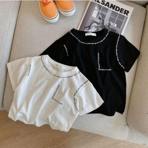 2021 new arrival girls boys summer short sleeve casual cotton kids t-shirt