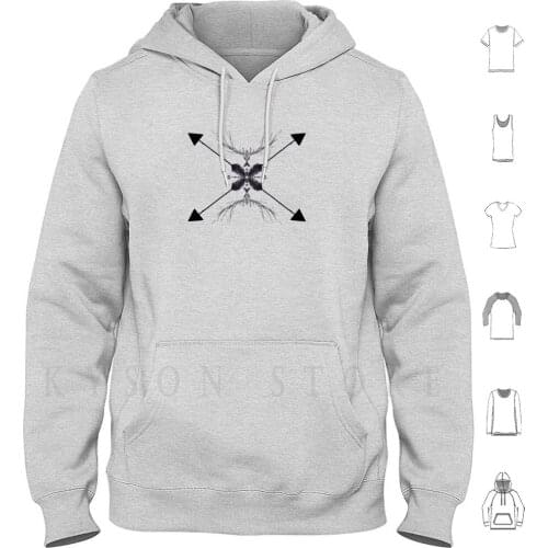 Stag Totem Hoodies Long Sleeve Stag Totem Spiritanimal Saggitarius Deer Woodland Druid Amulet
