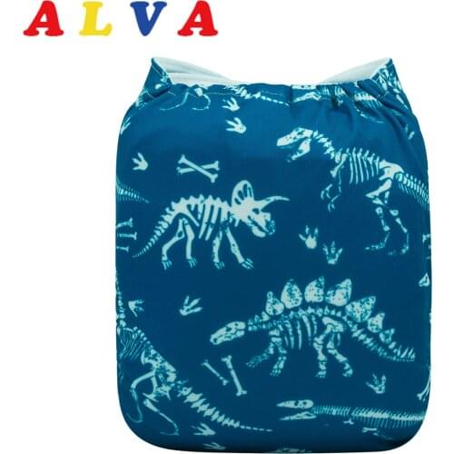 Environmental friendly Baby Cloth Diaper Alvababy Snaps Adjustable Nappy with 1pc Diaper Insert