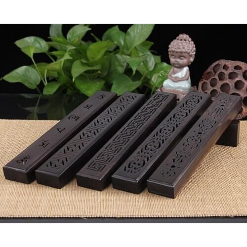 Hot ebony carved incense sandalwood incense wood lying incense fragrance oil burner openwork incense box
