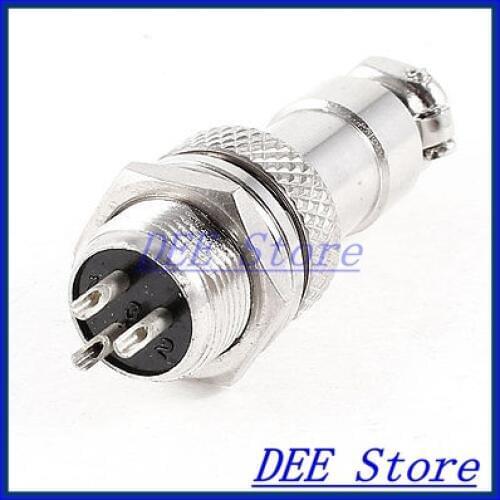 GX12-3 3Pin Male 12mm Screw Type Cable Connector Aviation Plug AC 250V 5A