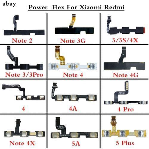 Volume Button Power Switch On Off Button Flex Cable For Xiaomi Redmi 3 3S 4 pro 4A Note 2 4 3 pro 4X Power Flex Repair Parts