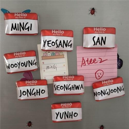 KPOP Ateez SAN YUN HO YEO SANG MINGI WOO YOUNG SEONG HWA Refrigerator Xing Ming Tie Atiny Fans Magnetic Stickers Answer New